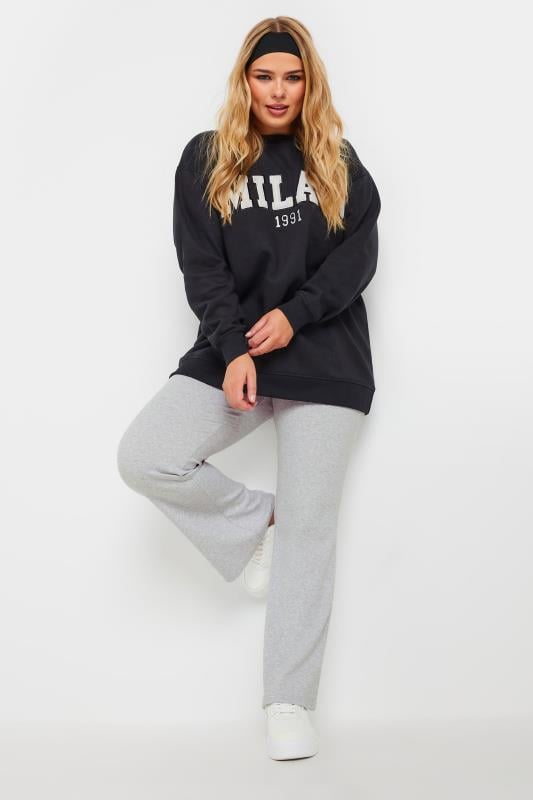 evans YOURS Curve Grey Flared Yoga Pants