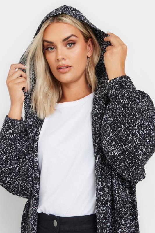 Evans YOURS Curve Grey Hooded Longline Cardigan