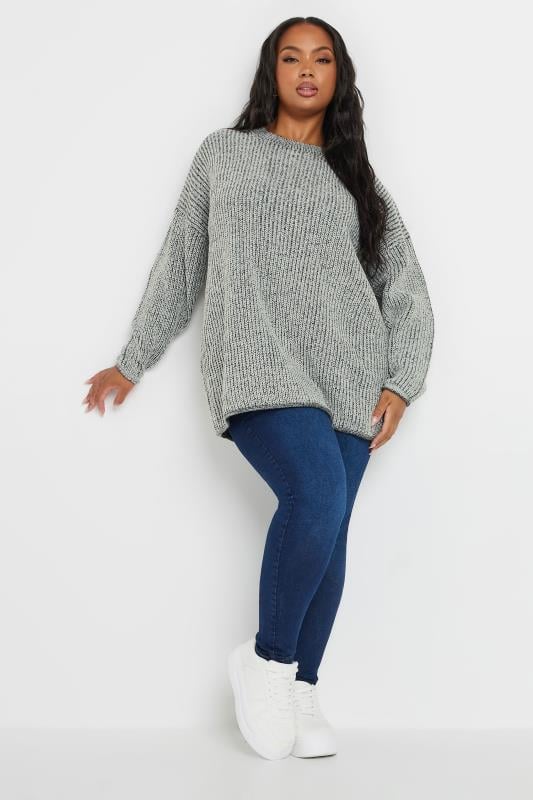 Evans YOURS Curve Grey Knitted Jumper