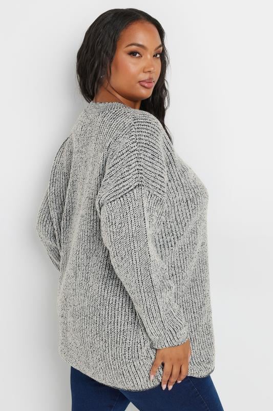Evans YOURS Curve Grey Knitted Jumper