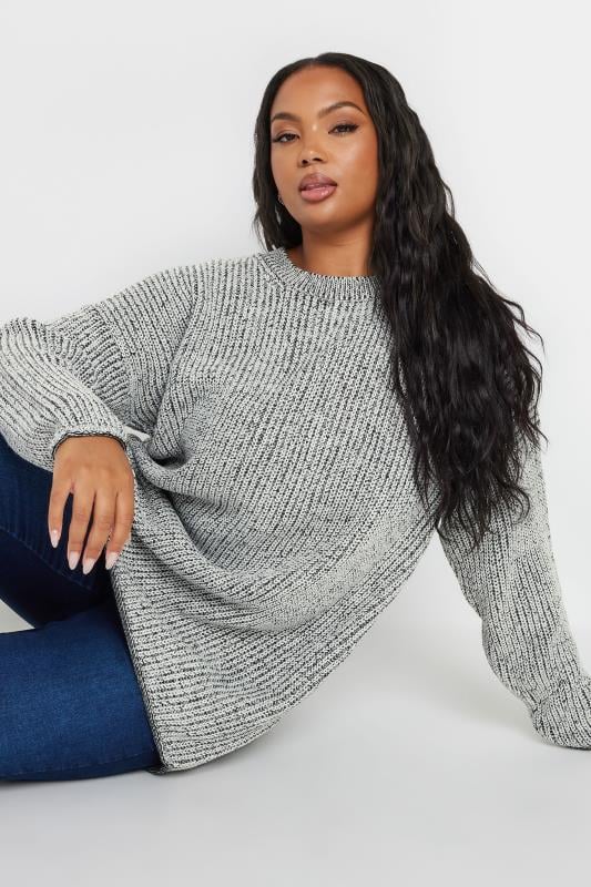 evans YOURS Curve Grey Knitted Jumper
