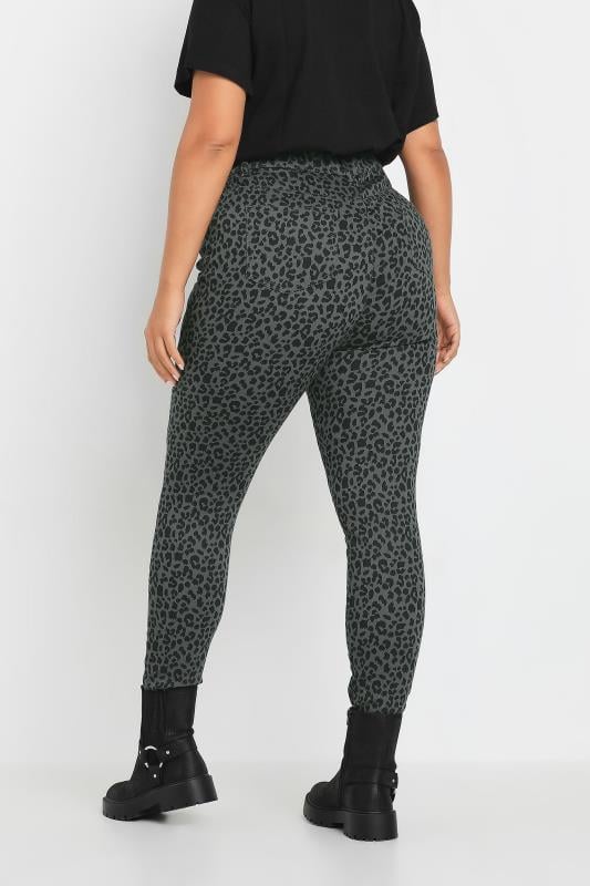 Evans YOURS Curve Grey Leopard Print Jeggings