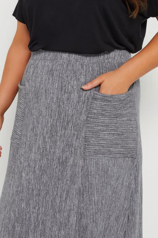 Evans YOURS Curve Grey Pleated Pocket Skirt