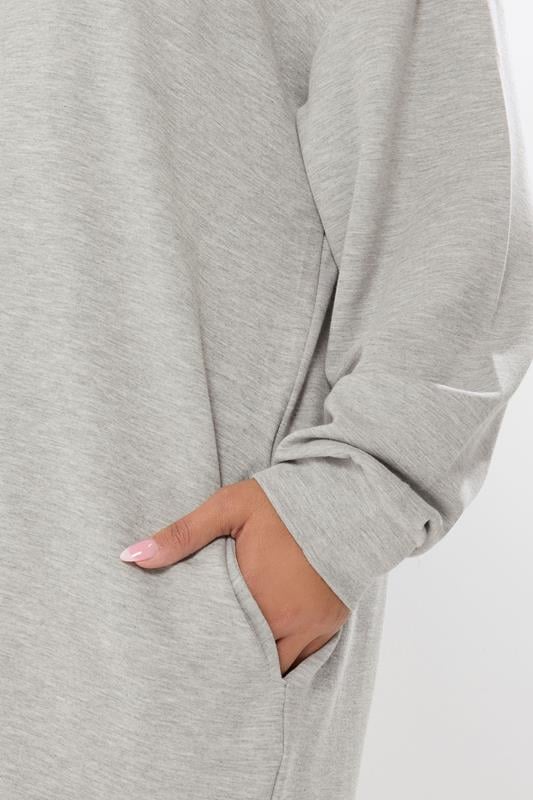 Evans YOURS Curve Grey Pocket Sweatshirt Dress