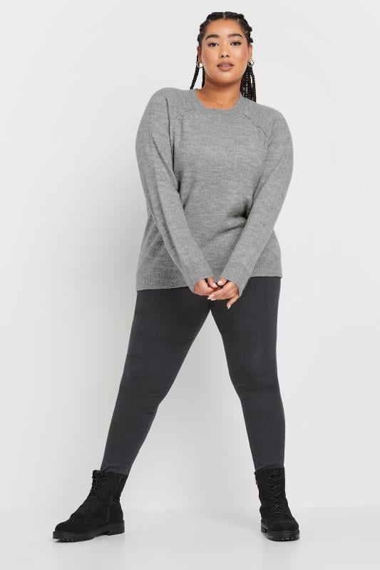 Evans YOURS Curve Grey Soft Touch Knitted Jumper