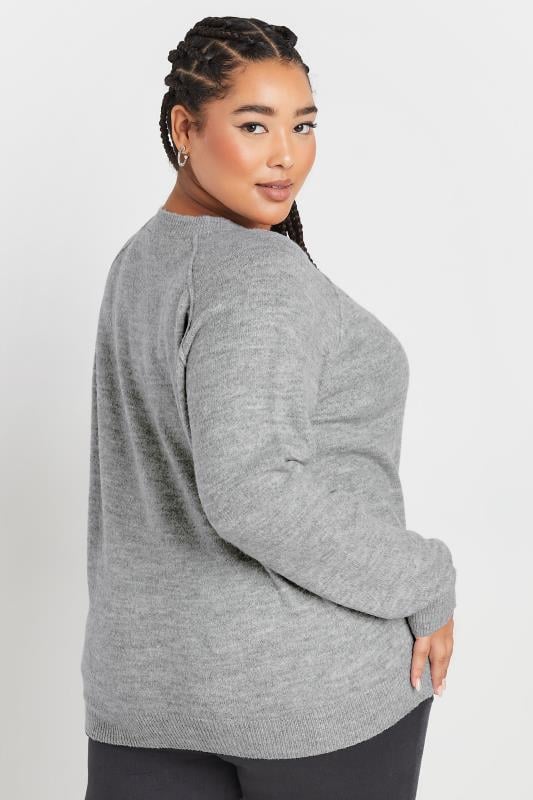 Evans YOURS Curve Grey Soft Touch Knitted Jumper
