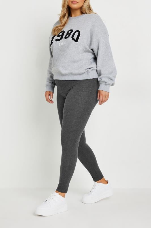 evans YOURS Curve Grey Soft Touch Stretch Leggings
