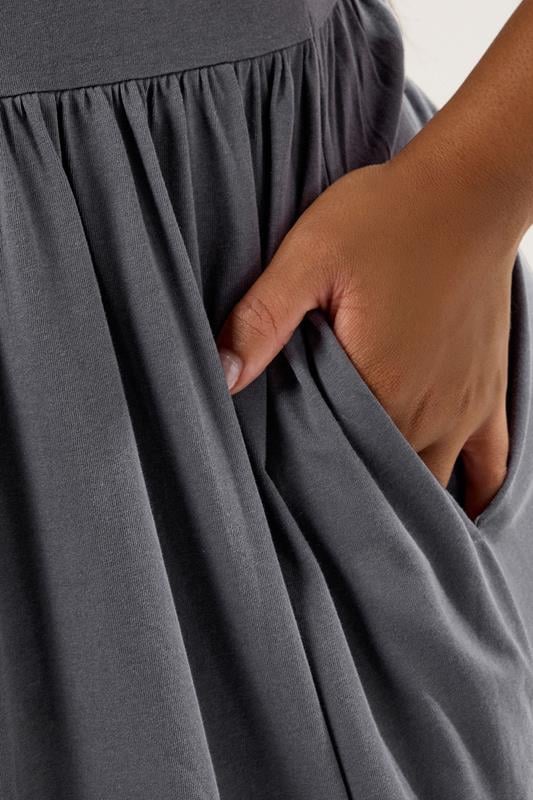 Evans YOURS Curve Grey Throw On Smock Dress