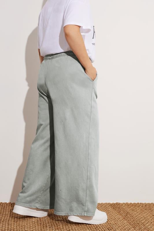 Evans YOURS Curve Grey Wide Leg Joggers