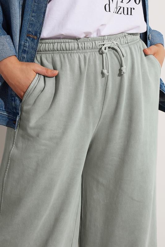 Evans YOURS Curve Grey Wide Leg Joggers