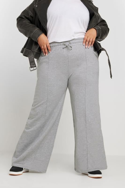 evans YOURS Curve Grey Wide Leg Joggers