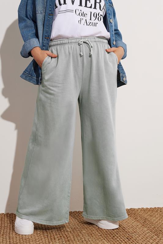evans YOURS Curve Grey Wide Leg Joggers