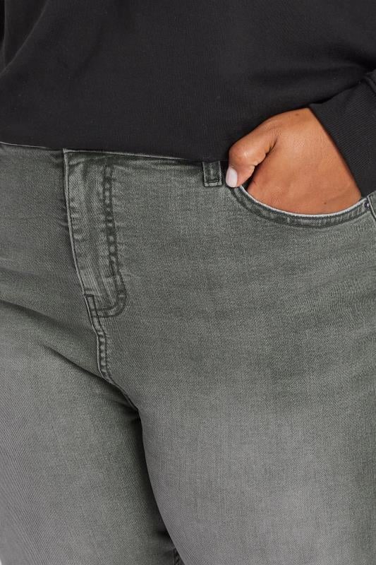 Evans YOURS Curve Grey Wide Leg Turn Up Jeans
