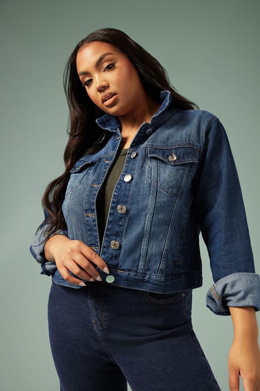 evans YOURS Curve Indigo Blue Denim Jacket