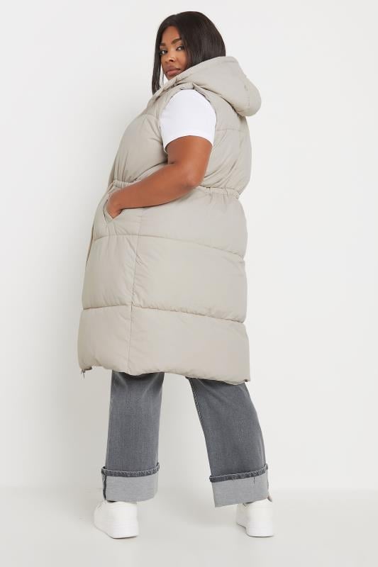 Evans YOURS Curve Ivory Drawcord Panelled Gilet