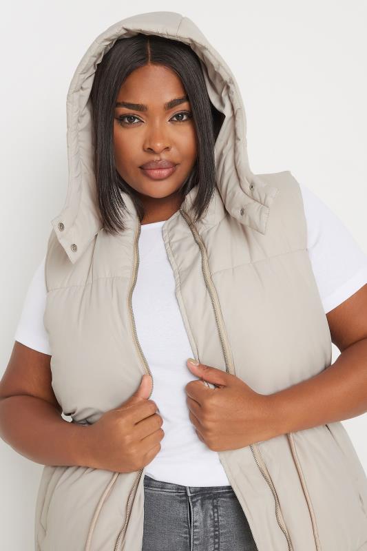 Evans YOURS Curve Ivory Drawcord Panelled Gilet