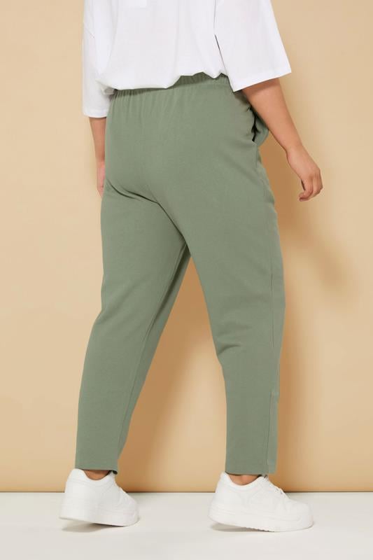 Evans YOURS Curve Khaki Green Barrel Joggers