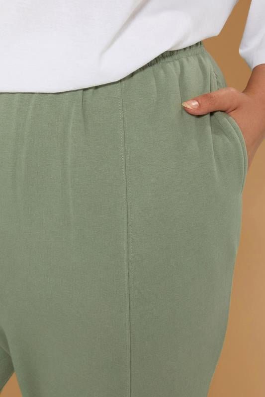Evans YOURS Curve Khaki Green Barrel Joggers