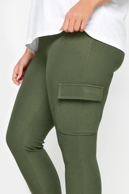 Evans YOURS Curve Khaki Green Cargo Leggings