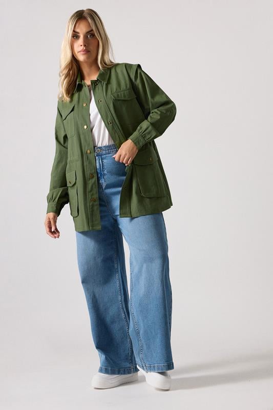 Evans YOURS Curve Khaki Green Carpenter Jacket