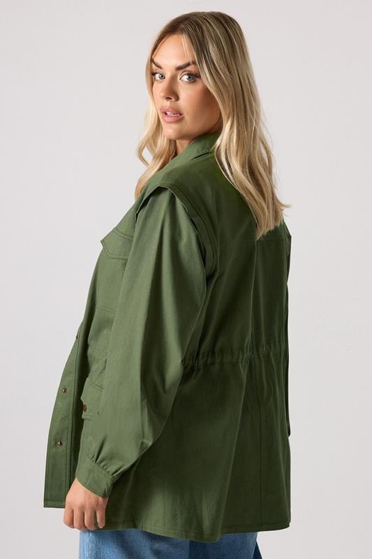 Evans YOURS Curve Khaki Green Carpenter Jacket
