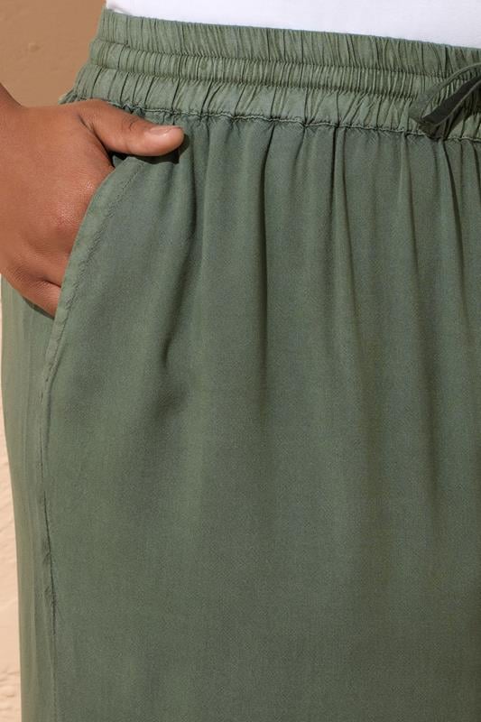 Evans YOURS Curve Khaki Green Chambray Culottes