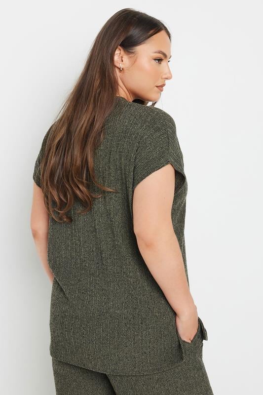 Evans YOURS Curve Khaki Green Knitted T-Shirt