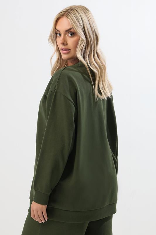 Evans YOURS Curve Khaki Green Sweatshirt