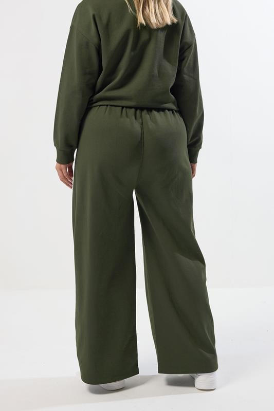 Evans YOURS Curve Khaki Green Wide Leg Joggers