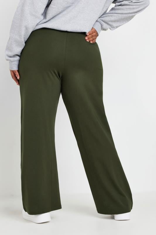 Evans YOURS Curve Khaki Green Wide Leg Yoga Pants