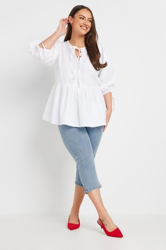 Evans YOURS Curve Light Blue Cropped AVA Jeans