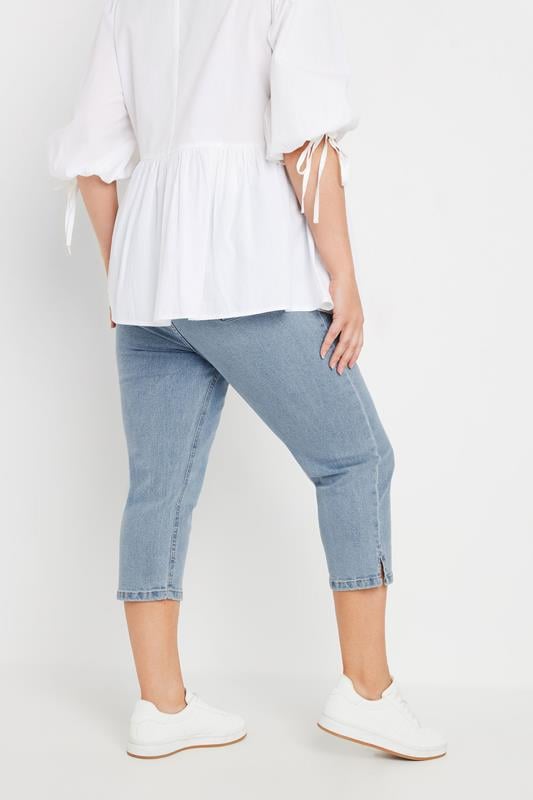 Evans YOURS Curve Light Blue Cropped AVA Jeans