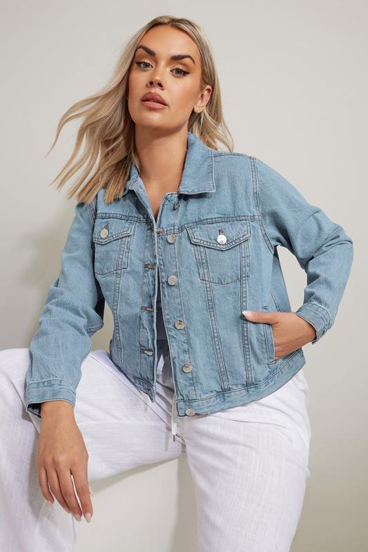 evans YOURS Curve Light Blue Denim Jacket