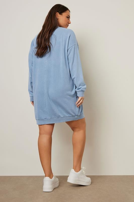 Evans YOURS Curve Light Blue Sweatshirt Dress