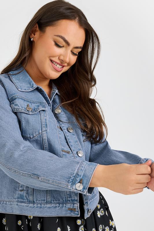 Evans YOURS Curve Light Blue Wash Denim Jacket