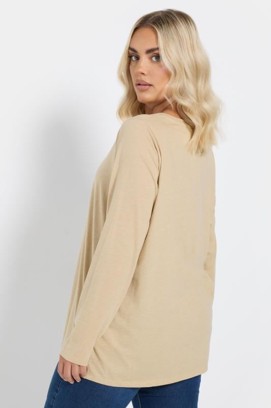 Evans YOURS Curve Light Brown Long Sleeve Top