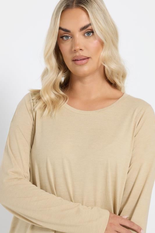 Evans YOURS Curve Light Brown Long Sleeve Top