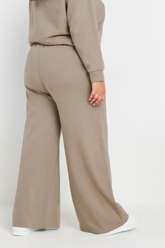 Evans YOURS Curve Light Brown Wide Leg Joggers