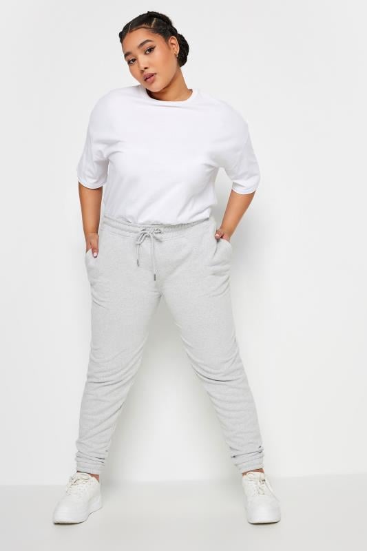 Evans YOURS Curve Light Grey Elasticated Joggers