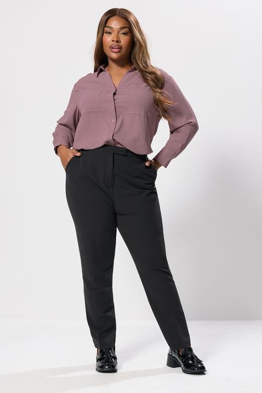 Evans YOURS Curve Mauve Purple Crinkle Blouse