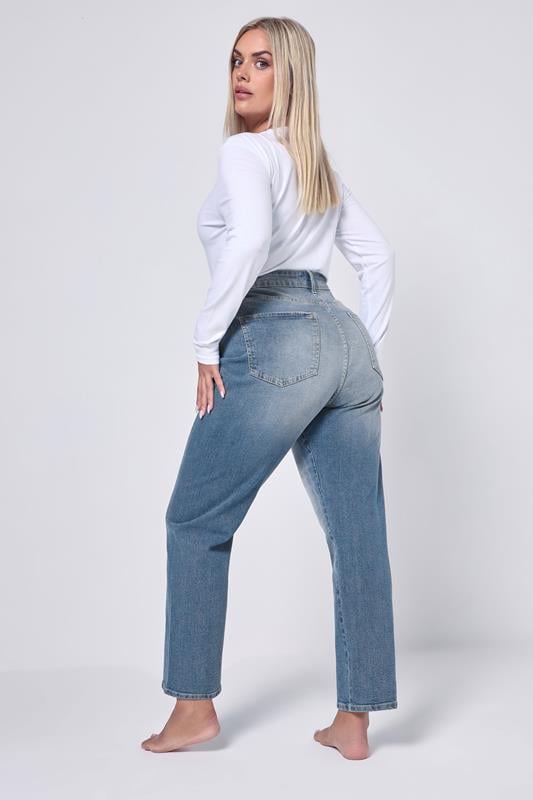 Evans YOURS Curve Mid Blue Carrot Leg Jeans