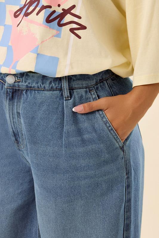 Evans YOURS Curve Mid Blue Palazzo Jeans