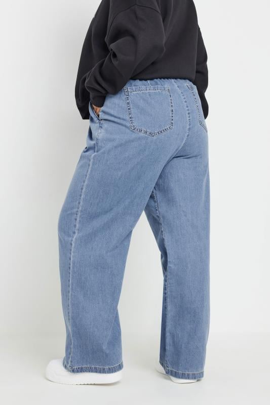 Evans YOURS Curve Mid Blue Tie Detail Denim Jeans