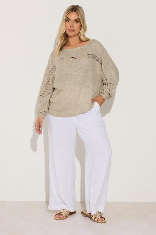 Evans YOURS Curve Natural Brown Batwing Jumper