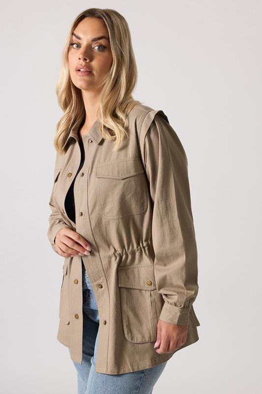 Evans YOURS Curve Natural Brown Carpenter Jacket