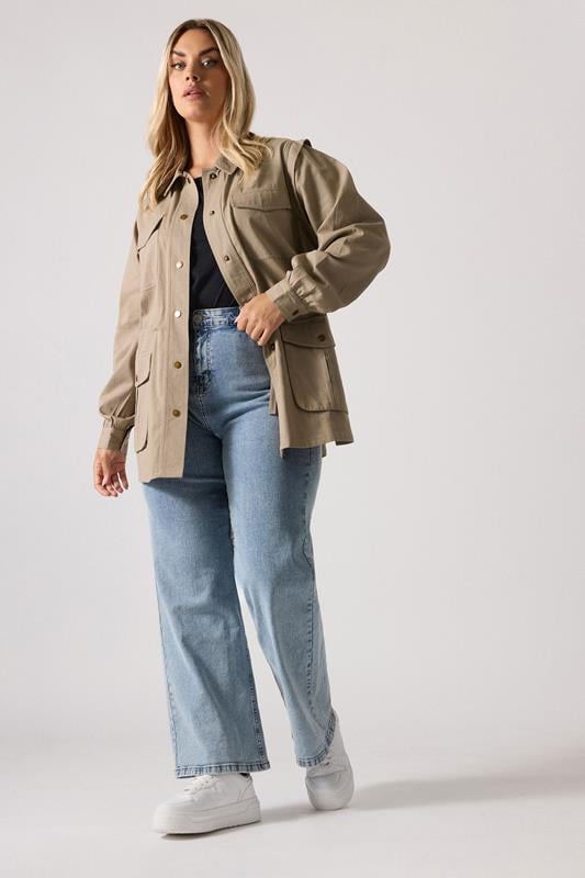 Evans YOURS Curve Natural Brown Carpenter Jacket