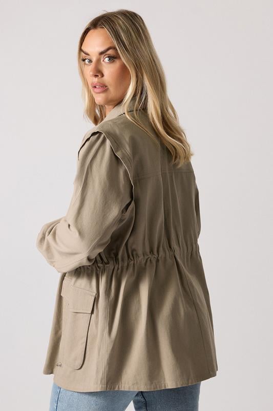 Evans YOURS Curve Natural Brown Carpenter Jacket