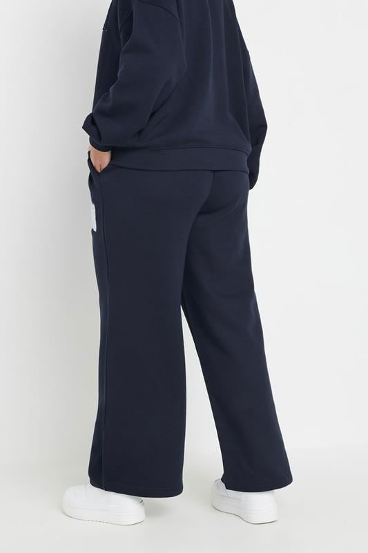 Evans YOURS Curve Navy Blue '1978' Wide Leg Joggers