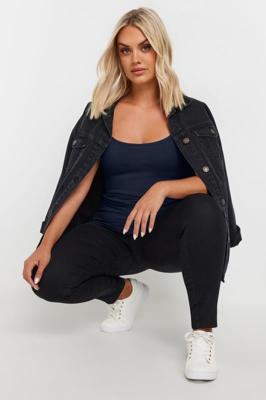 Evans YOURS Curve Navy Blue Cami Top