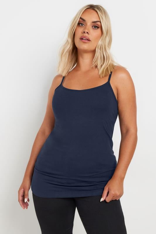 evans YOURS Curve Navy Blue Cami Top